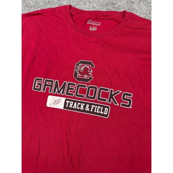Champion South Carolina Gamecocks Track & Field Shirt Men’s Large Red Tee - Picture 9 of 11